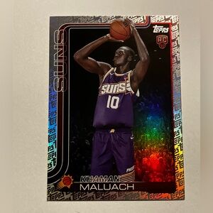 Topps nba Khaman Maluach RC 210 Card 2025/26 Collectible Rookie Raw Holofoil